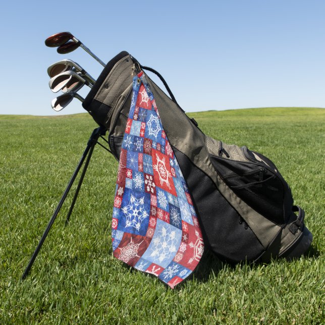 250th Anniversary Snowflake Collage Golf Towel (Green)