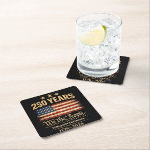 250th anniversary square paper coaster