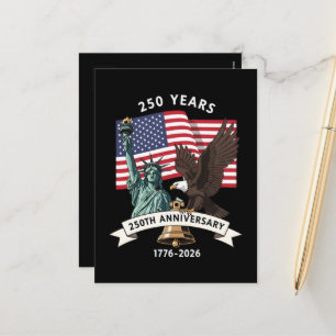 250th Anniversary Statue of Liberty Eagle Flag Holiday Postcard