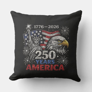 250th Anniversary Statue of Liberty & Eagle Outdoor Pillow