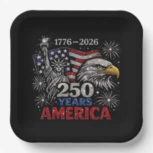250th Anniversary Statue of Liberty & Eagle  Paper Plates