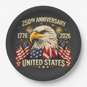 250th Anniversary United States 1776-2026 Paper Plates