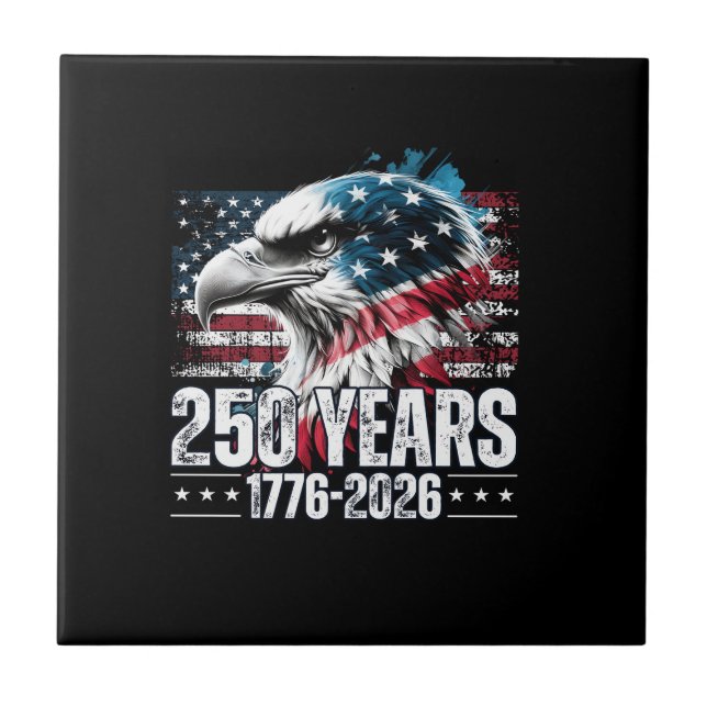 250th Anniversary United States Birthday Long Slee Ceramic Tile (Front)