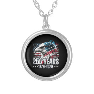 250th Anniversary United States Birthday Long Slee Silver Plated Necklace