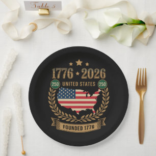 250th Anniversary United States of America 250 USA Paper Plates