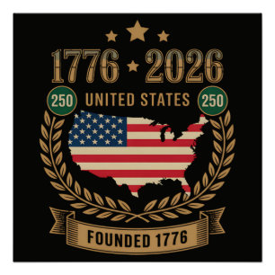 250th Anniversary United States of America 250 USA Poster