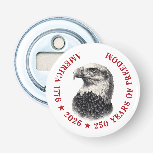 250th Anniversary USA 2026 Bald Eagle  Bottle Opener (Front)