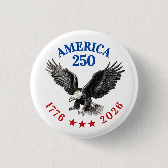 250th Anniversary USA 2026 Bald Eagle  Button (Front)
