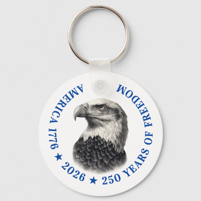 250th Anniversary USA 2026 Bald Eagle  Keychain (Front)
