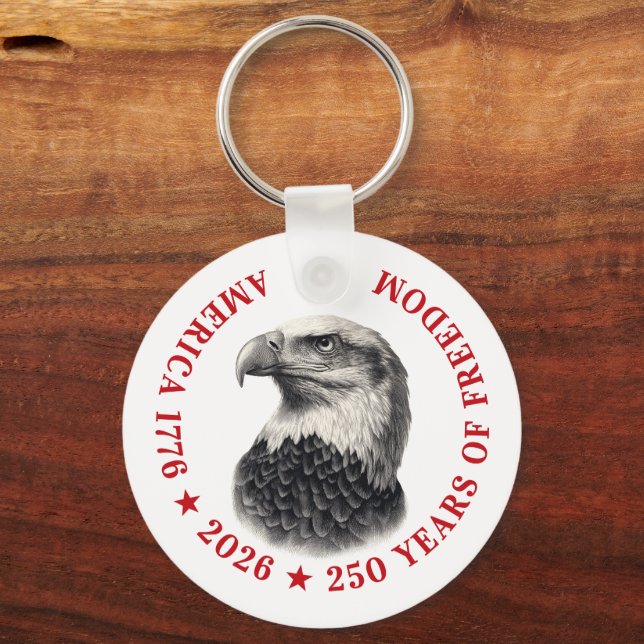 250th Anniversary USA 2026 Bald Eagle  Keychain (Back)