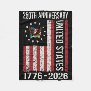 250th Anniversary Usa 250 Year America Patriotic 4 Fleece Blanket