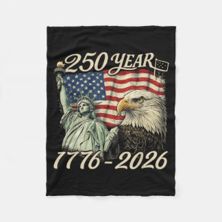 250th Anniversary USA 250 Years American 4th July Fleece Blanket