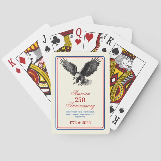250th Anniversary USA Bald Eagle  Poker Cards (Back)
