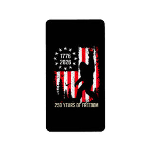 250th Anniversary USA Bigfoot Patriotic Freedom Label