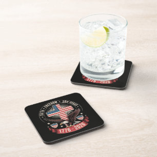 250th Anniversary USA Faith Freedom 4th of July Beverage Coaster