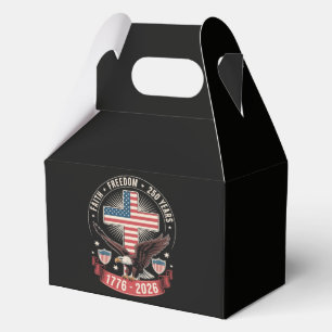 250th Anniversary USA Faith Freedom 4th of July Favor Boxes