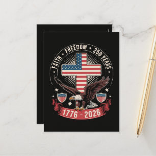 250th Anniversary USA Faith Freedom 4th of July Holiday Postcard