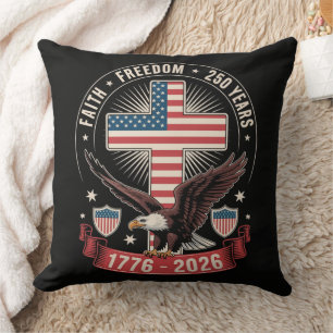 250th Anniversary USA Faith Freedom 4th of July Throw Pillow
