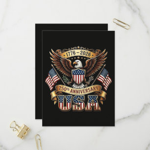 250th Anniversary USA Flag 250 Years American Invitation Postcard
