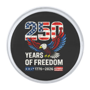 250th anniversary usa flag american silver finish lapel pin