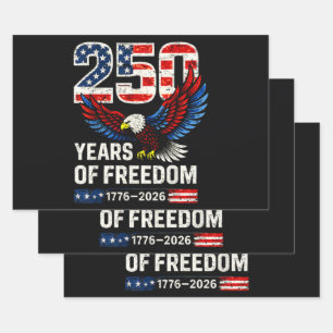 250th anniversary usa flag american wrapping paper sheets