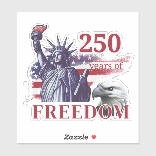 250th Anniversary USA Flag Liberty Eagle Freedom Sticker (Sheet)