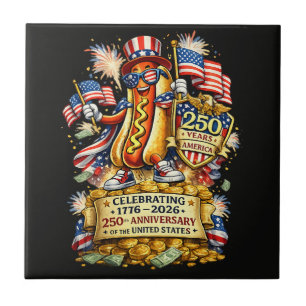 250th Anniversary USA Independence Celebration Ceramic Tile