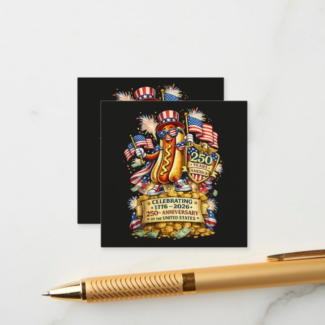 250th Anniversary USA Independence Celebration Enclosure Card (Front/Back In Situ)