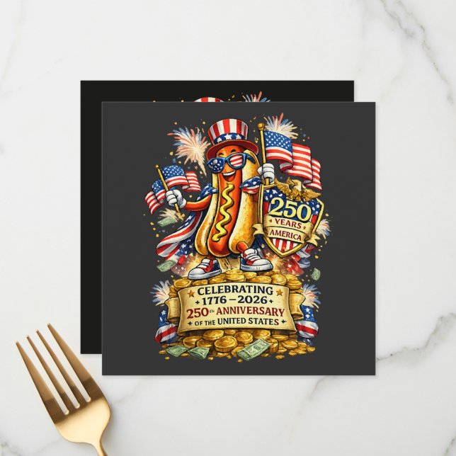 250th Anniversary USA Independence Celebration Menu (Front/Back In Situ)