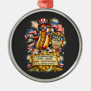 250th Anniversary USA Independence Celebration Metal Ornament
