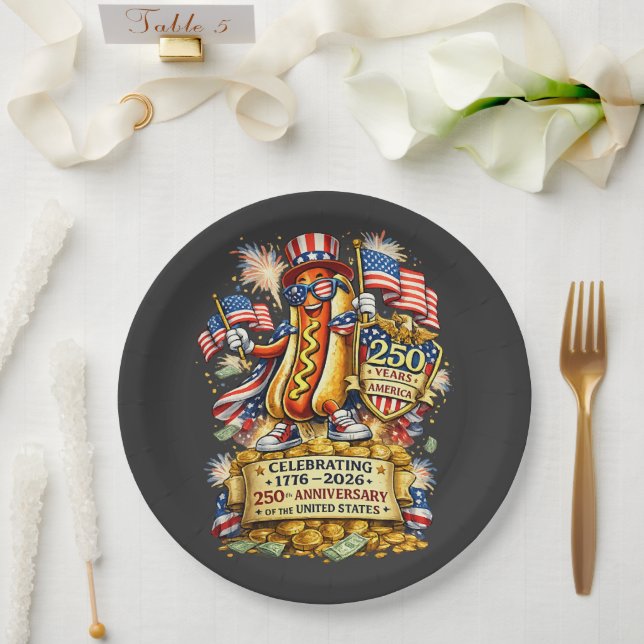 250th Anniversary USA Independence Celebration Paper Plates (Wedding)