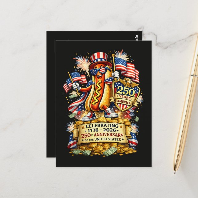 250th Anniversary USA Independence Celebration Postcard (Front/Back In Situ)