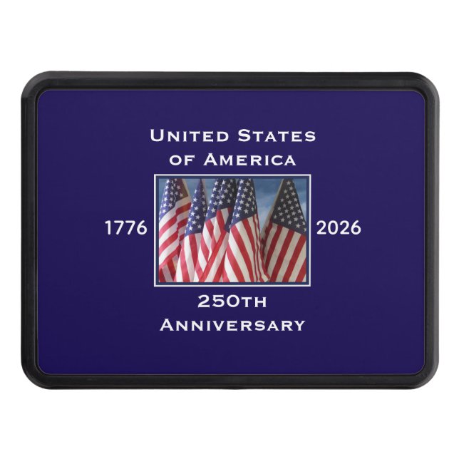 250th Anniversary USA Patriot Flags Trailer Hitch Cover (Front)