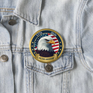 250th Anniversary USA Patriotic   1776–2026 Button