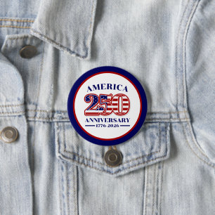 250th Anniversary USA Patriotic   1776–2026 Button