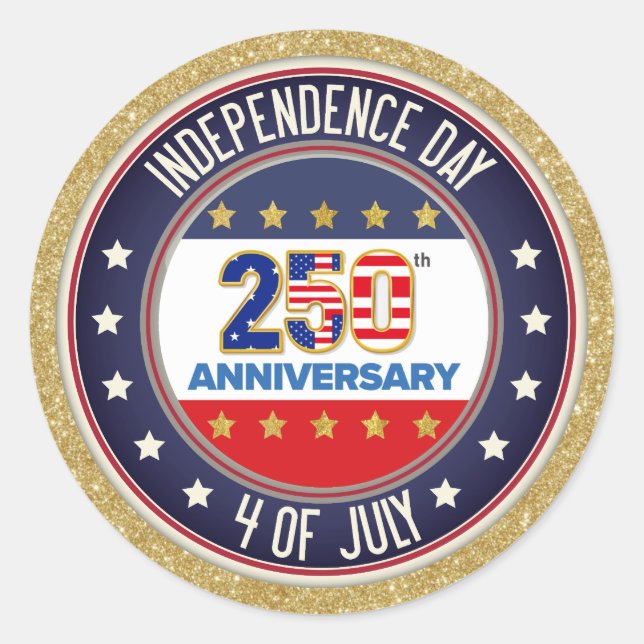 250th Anniversary USA Patriotic | 1776–2026 Classic Round Sticker (Front)