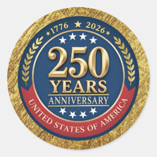 250th Anniversary USA Patriotic | 1776–2026 Classic Round Sticker