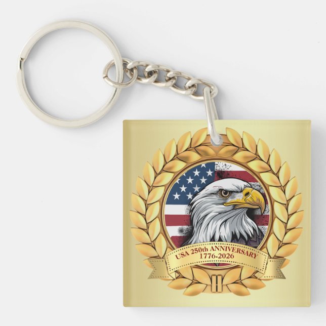 250th Anniversary USA Patriotic | 1776–2026 Keychain (Front)