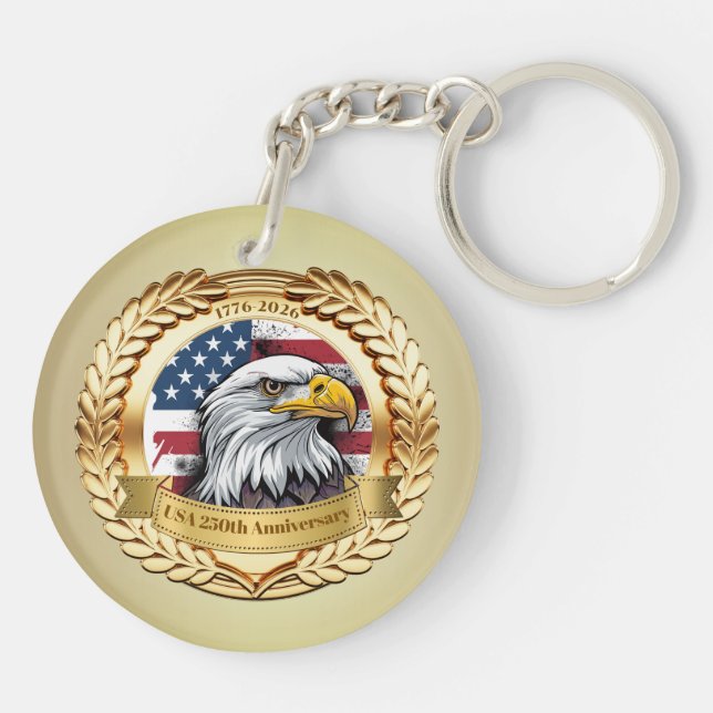 250th Anniversary USA Patriotic | 1776–2026 Keychain (Back)