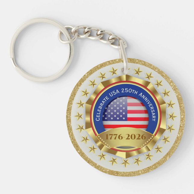 250th Anniversary USA Patriotic | 1776–2026 Keychain (Front)