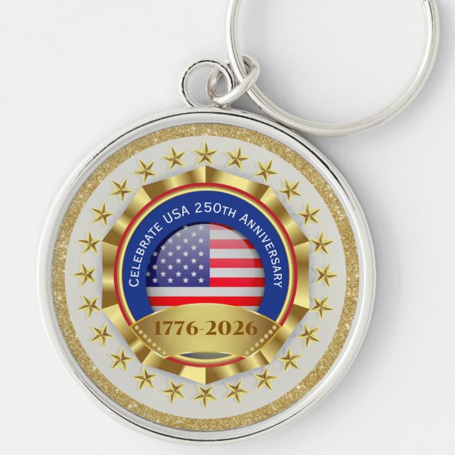 250th Anniversary USA Patriotic | 1776–2026 Keychain (Front)