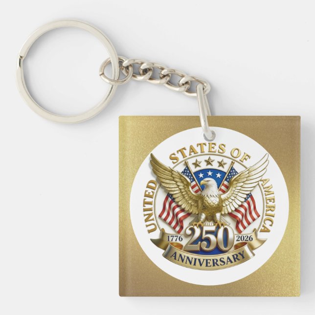 250th Anniversary USA Patriotic | 1776–2026 Keychain (Front)