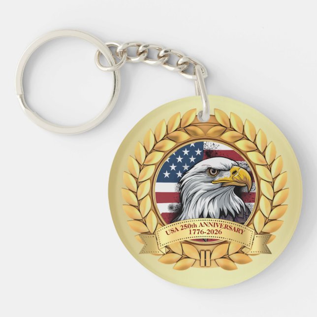 250th Anniversary USA Patriotic | 1776–2026 Keychain (Front)
