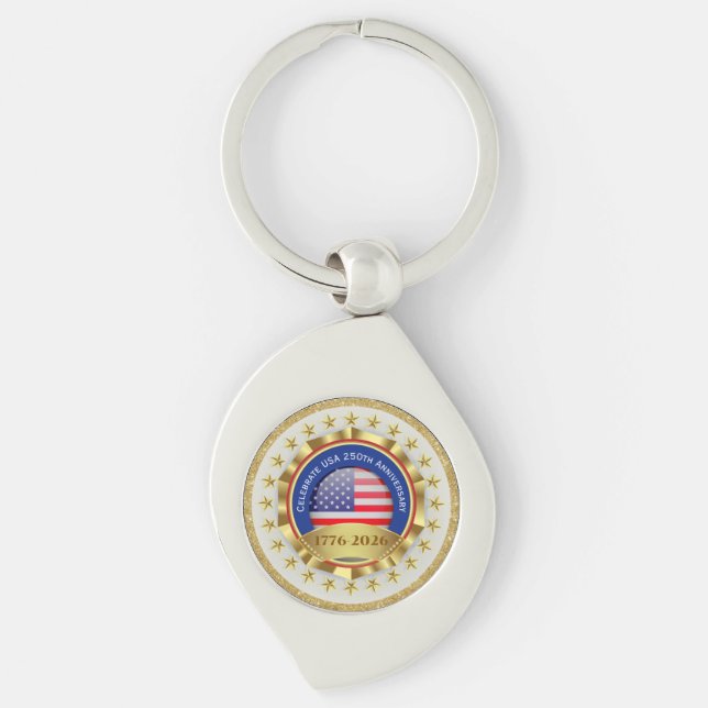 250th Anniversary USA Patriotic | 1776–2026 Keychain (Front)