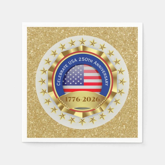 250th Anniversary USA Patriotic | 1776–2026 Napkins (Front)