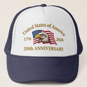 250th Anniversary USA Patriotic   1776–2026 Trucker Hat