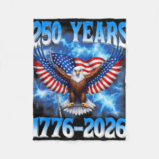 250th Anniversary Usa Patriotic 250 Years 4th July Fleece Blanket