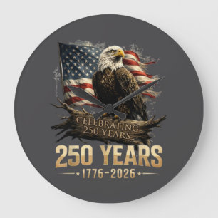 250th Anniversary USA Patriotic 250 Years American Large Clock