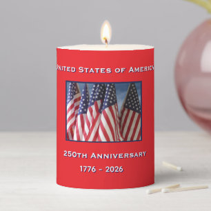 250th Anniversary USA Patriotic 4"  Pillar Candle