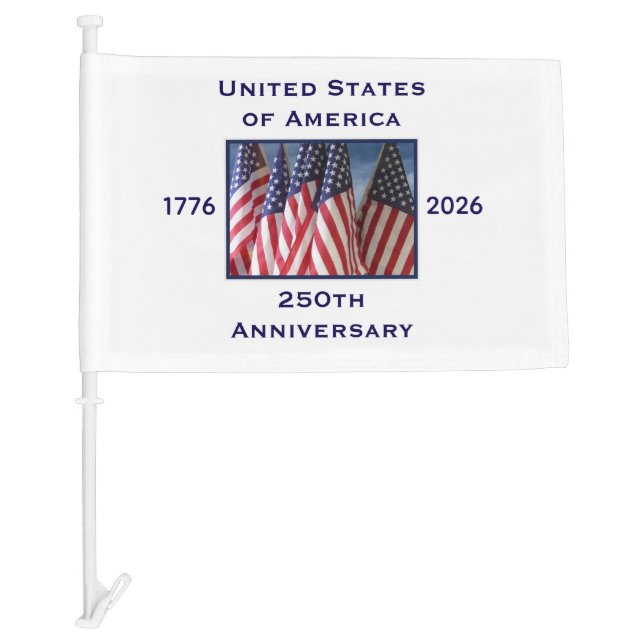 250th Anniversary USA Patriotic American Blue Car Flag (Front)